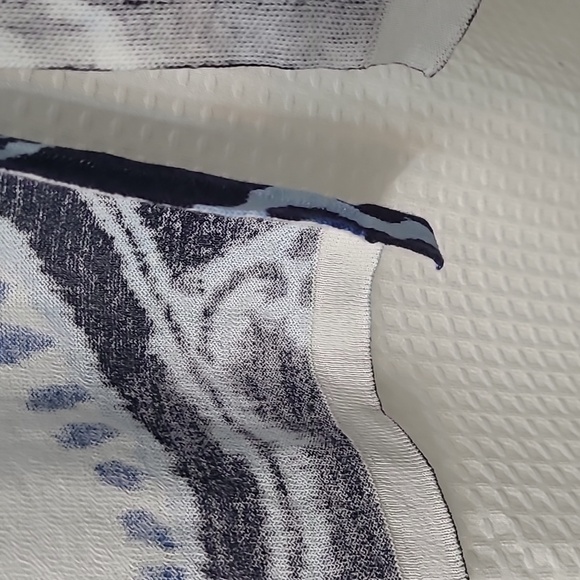 Chico's Blue and White Patterned Cardigan - Picture 3 of 6